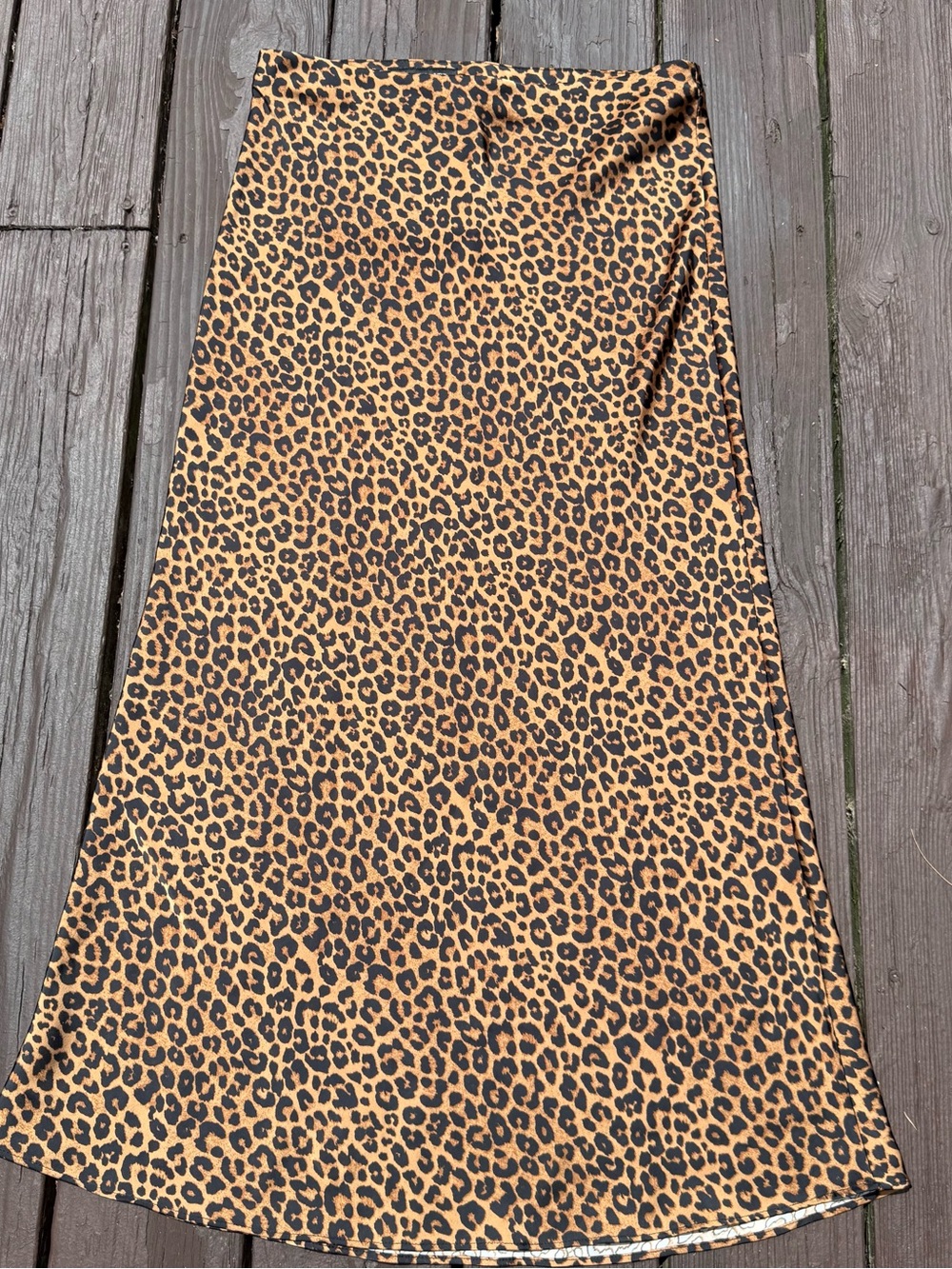 Zara Leopard Print Midi Skirt - Tan and Black